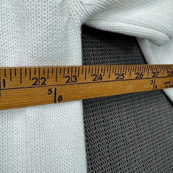 Lands End Mens size XL White V-Neck Pullover Sweater With Bell Leadership Logo - Picture 6 of 10